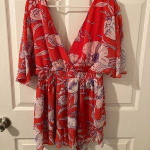 Pink lily romper size large